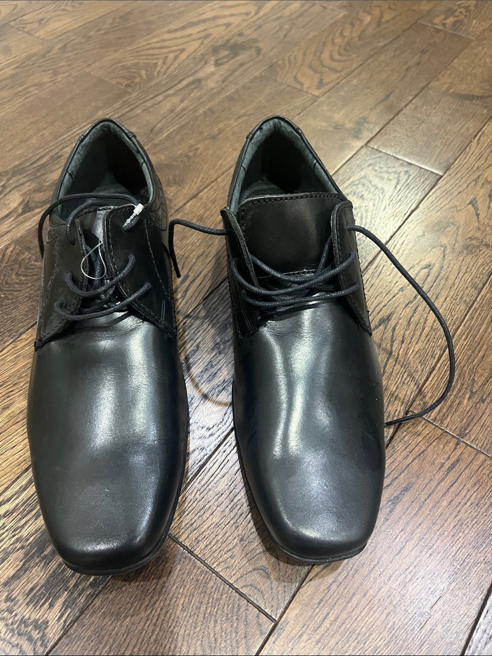 Men's Black Leather Lace-Up Dress Shoes